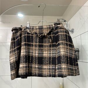 Reformation Plaid Wool Blend Skirt